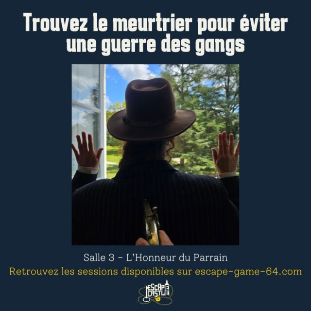 🕵️‍♀️ Qui a commis le meurtre au sein du Château ? 🕵️‍♀️

Un crime a été commis au sein du gang du parrain et il ne compte pas le laisser impuni. Venez prouver votre valeur en essayant de démasquer le coupable ! 

#escape #escapecastle #escapegame #bearn #chateaudelaas #nouvellesalle #nouveaujeu #nouveauté #news #mafia #enquete